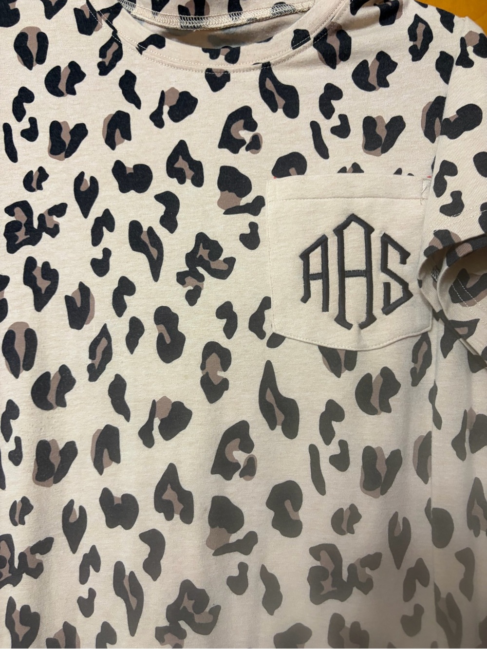 Leopard Print Pocket Tee Dress - Beige/Taupe